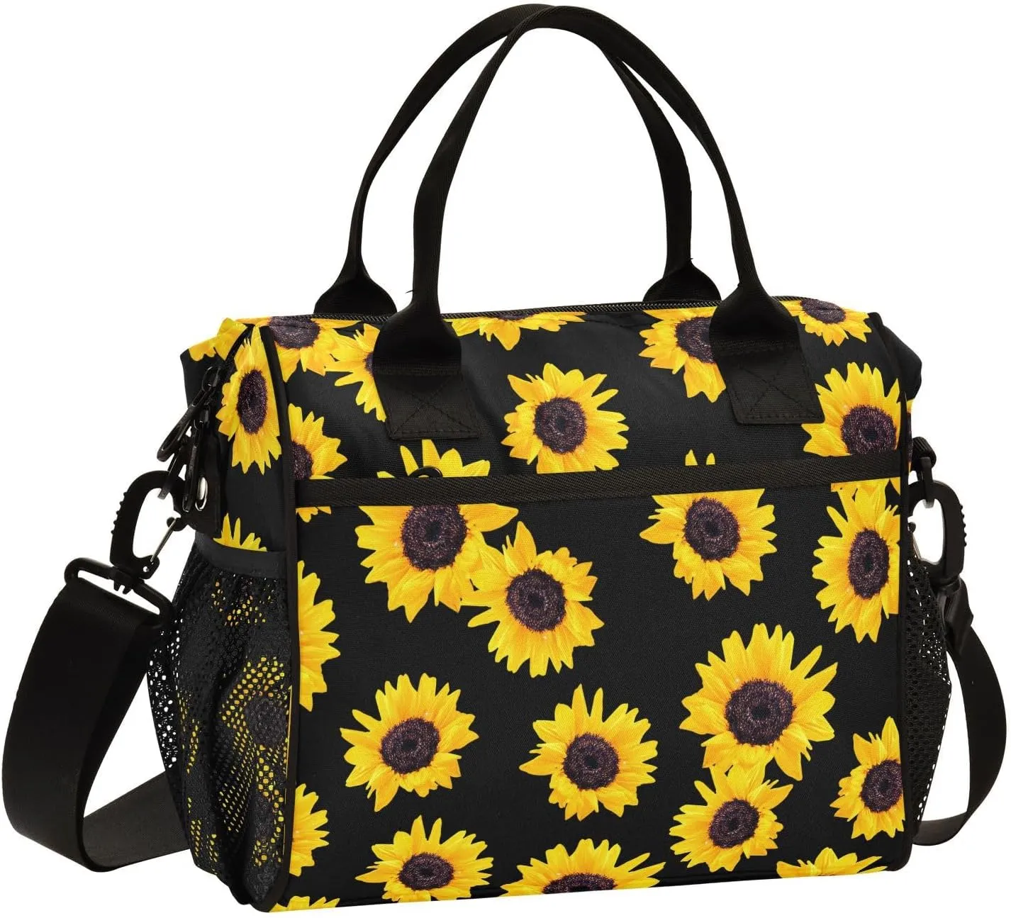 Sunflower Lunch Bag & Lunch Box for Women with Adjustable Shoulder Belt Insulated Portable Lunch Tote Bag Cooler Bag for Girls Travel Office Picnic