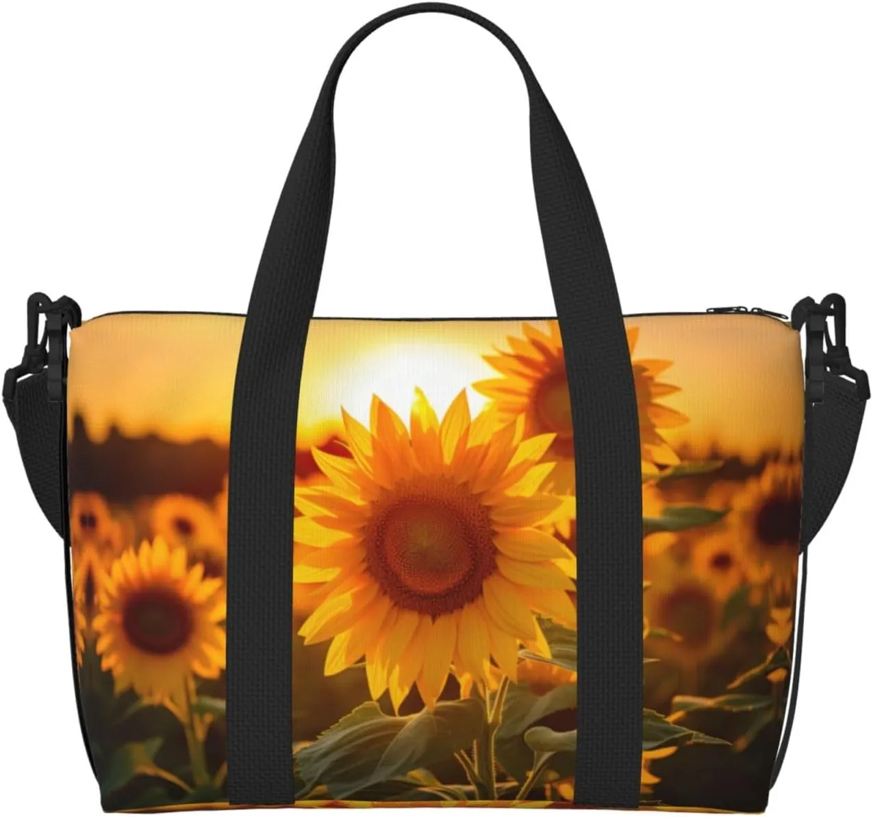Sunflowers Sunlight print Crossbody Shoulder Bag Large Weekender Overnight Hand Bag Shopping Work Handbag
