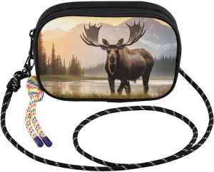 Sunrise Moose Landscape Crossbody Bags for Women Cell Phone Purses Women's Shoulder Handbags Wallet Purse with Adjustable Strap