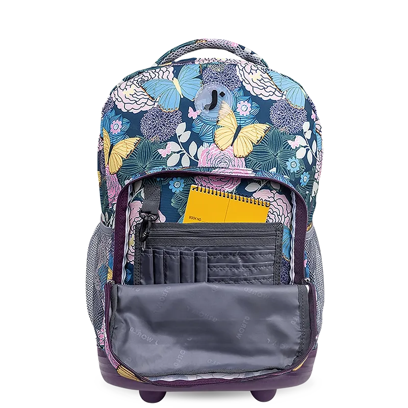 Sunrise Rolling Backpack (18 Inch) in Secret Garden