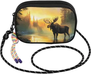 Sunrise Vintage Moose Crossbody Bags for Women Cell Phone Purses Women's Shoulder Handbags Wallet Purse with Adjustable Strap