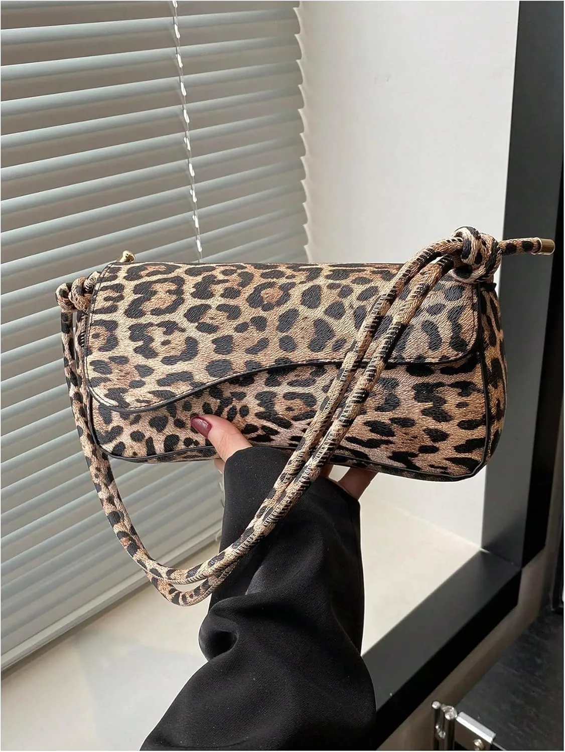 SweatyRocks Women's Asymmetrical Flap Shoulder Bag Adjustable Knot Strap Top Handle Purses
