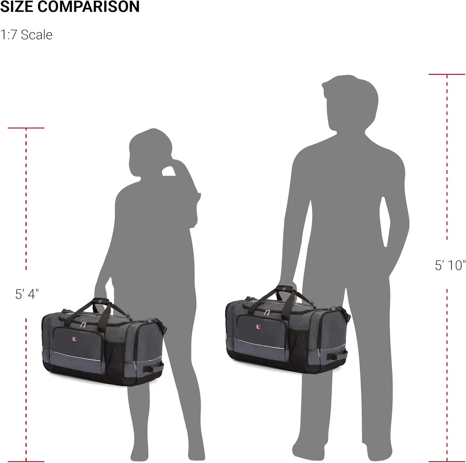 SwissGear Apex Duffle Bag for Travel and Gym with Bungee-Cord System