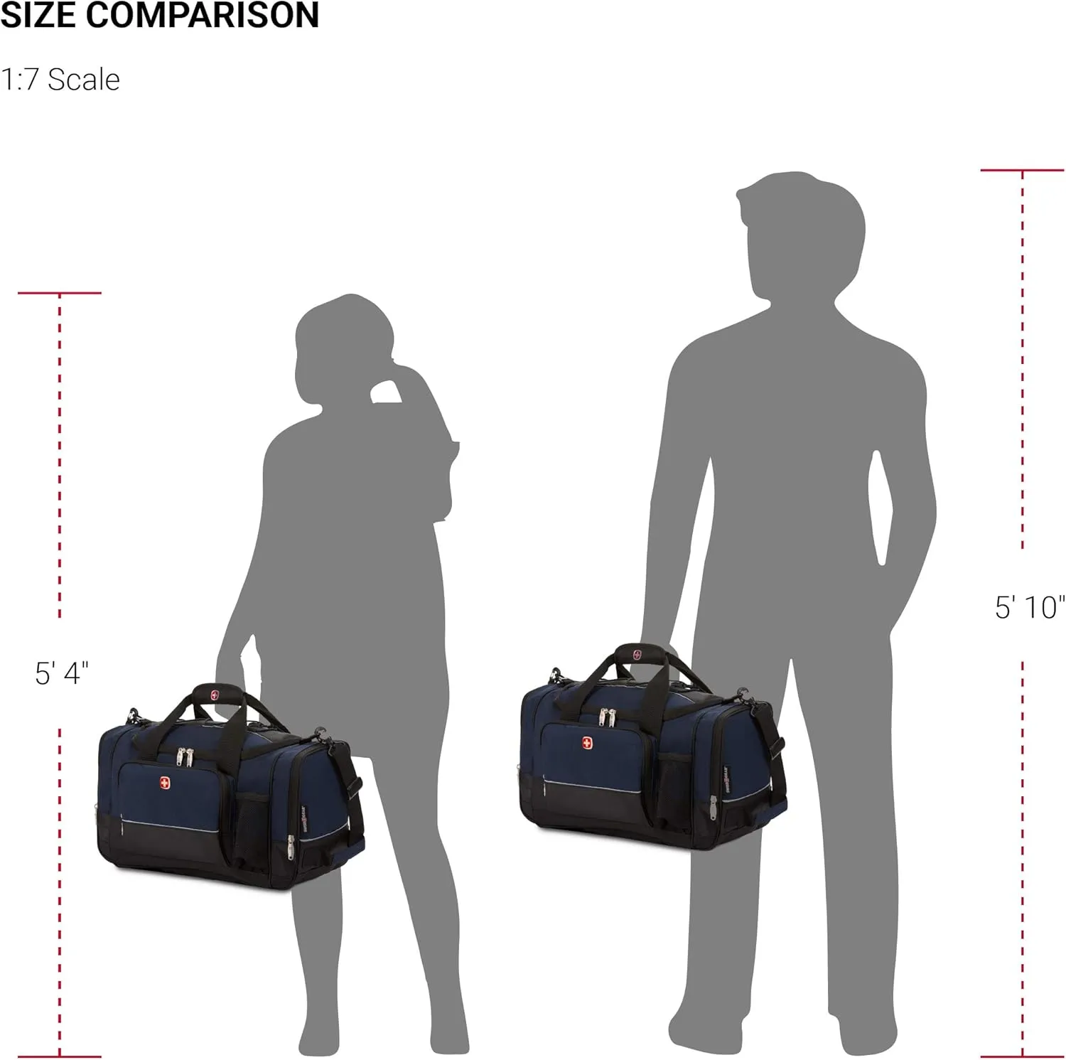 SwissGear Apex Duffle Bag for Travel and Gym with Bungee-Cord System