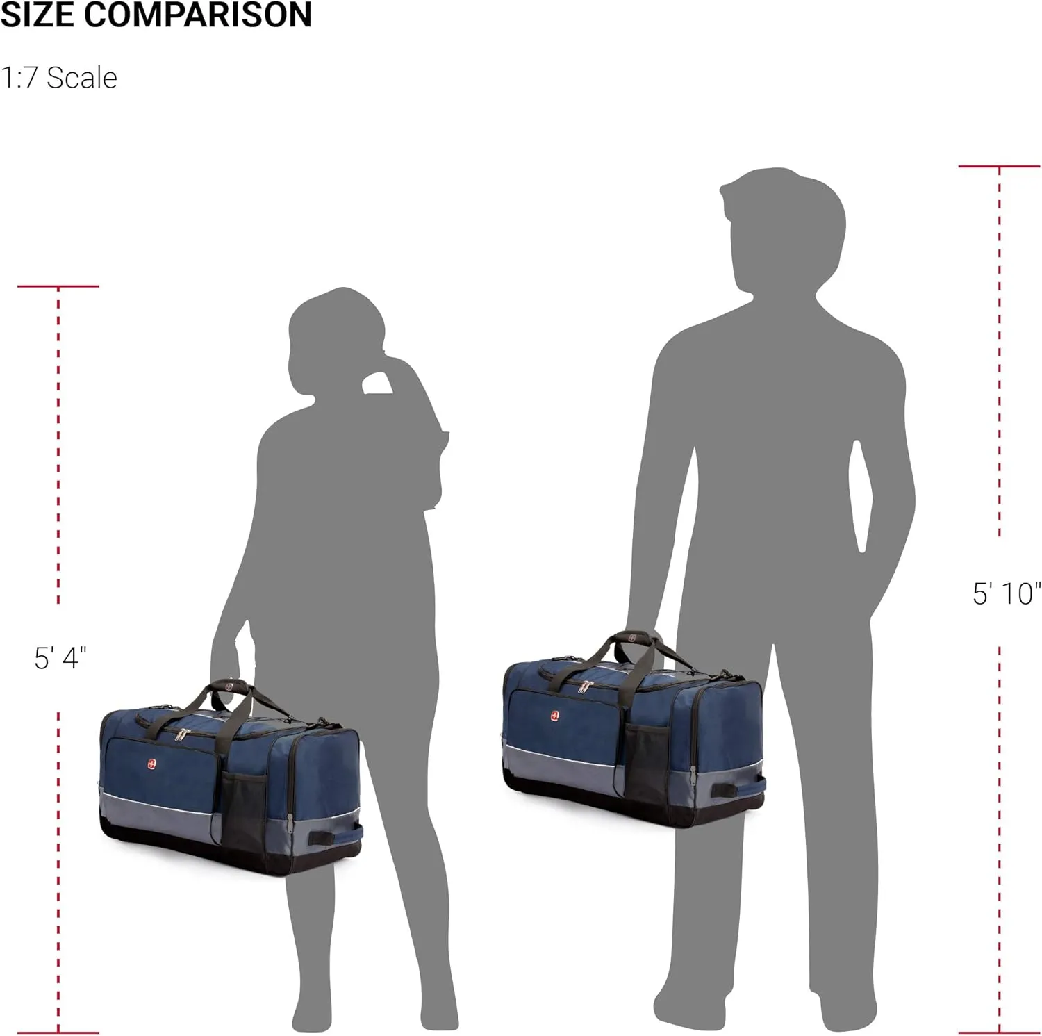 SwissGear Apex Duffle Bag for Travel and Gym with Bungee-Cord System
