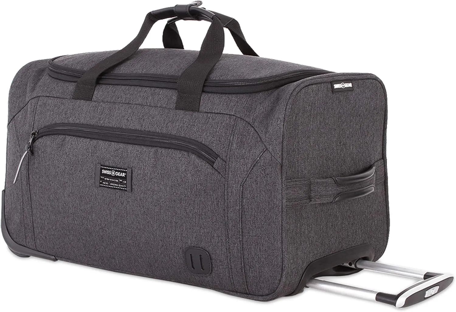 SwissGear Duffel Bag, Carry-On Travel Luggage, Heather Grey, 19" Rolling