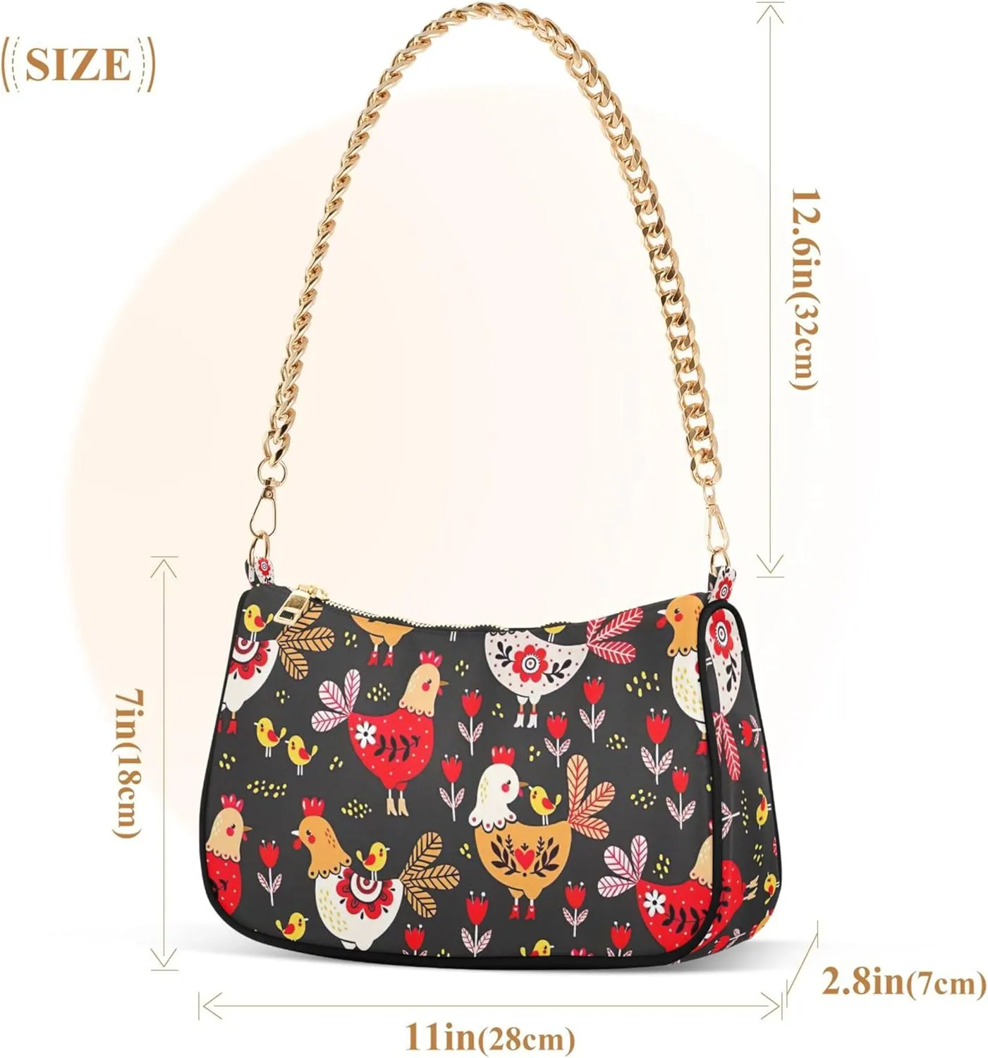 Tacos Restaurant Food Pattern Purses for Women Hobo Tote Bag Women Cute Handbags Printed Small Shoulder Bag