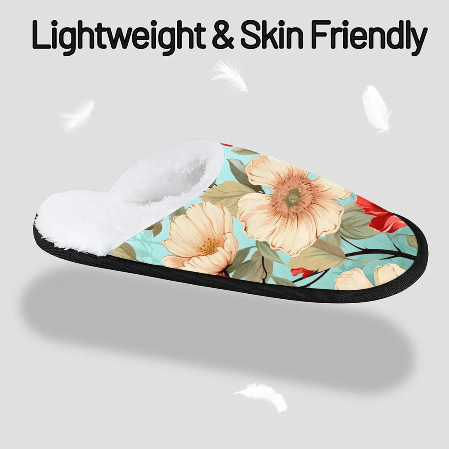 Tavisto Cozy Travel Slippers for Women Men, Non-Slip Sole Fleece Lining Washable House Shoes