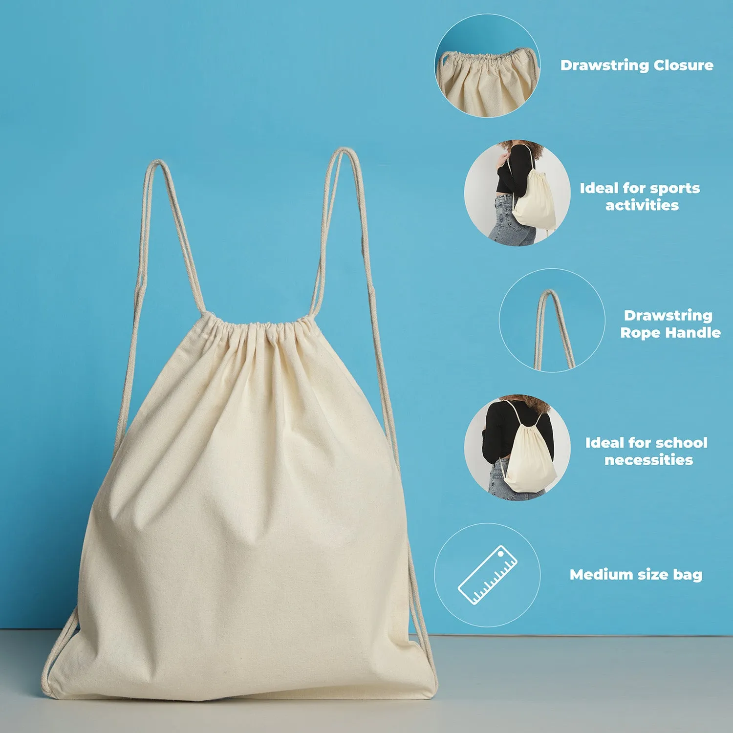 TBF Cotton Drawstring Cinch Bag - SOB18
