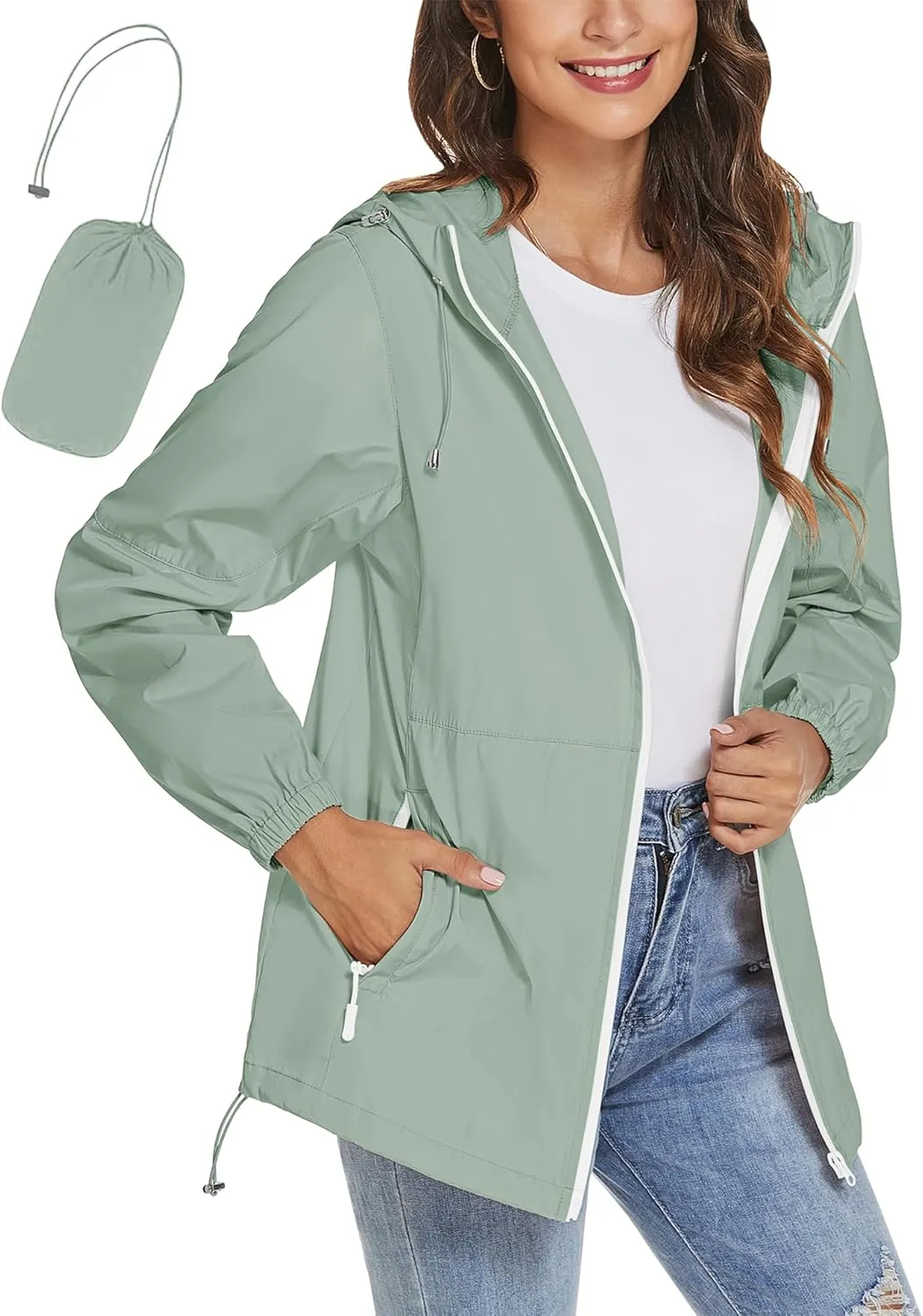 TCOT Womens Rain Jackets Waterproof Windbreaker Jackets lightweight Portable Rain Coat
