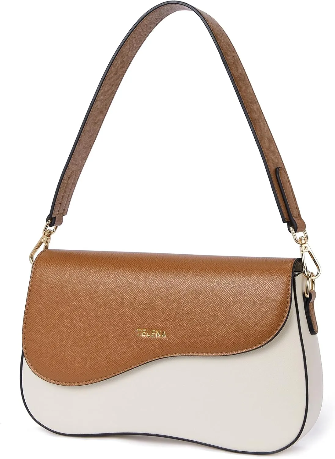 Telena Shoulder Bag for Women Vegan Leather Women's Shoulder Purses Handbags with 2 Removable Strap Crossbody Bag Purses