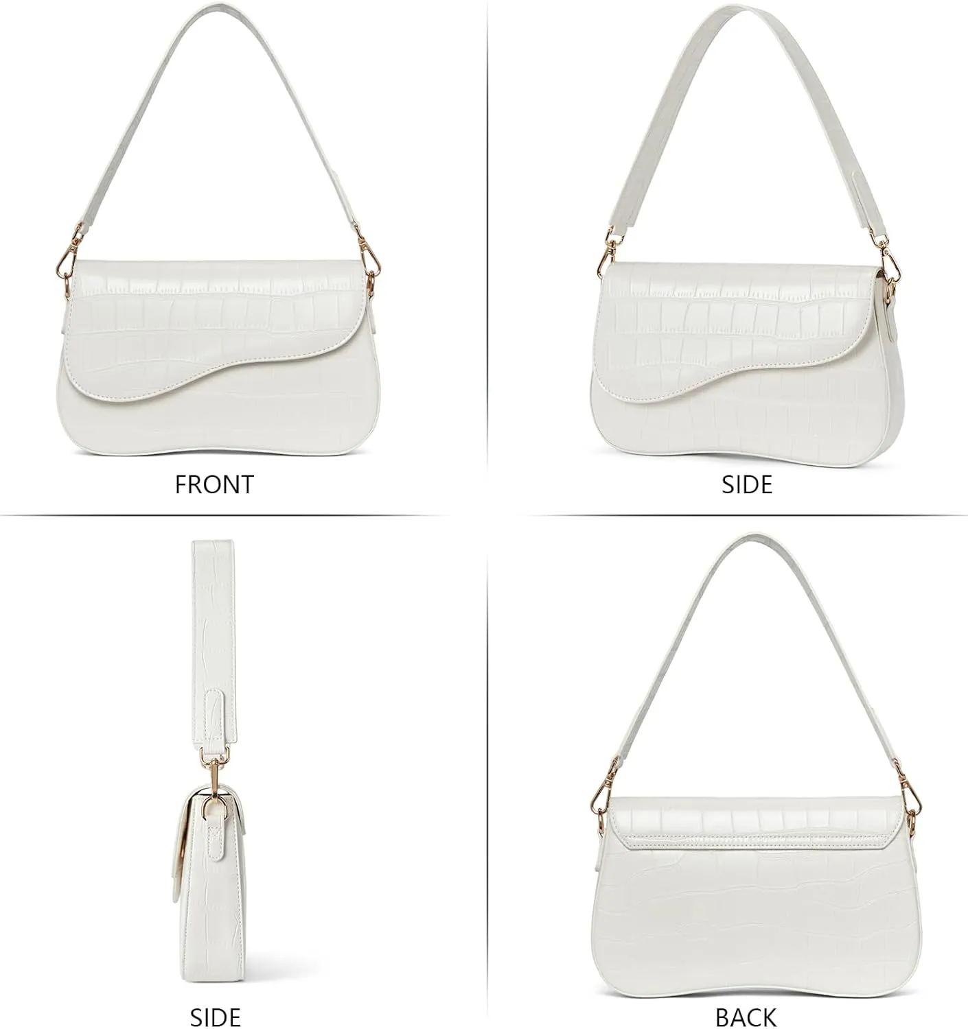 Telena Shoulder Bag for Women Vegan Leather Women's Shoulder Purses Handbags with 2 Removable Strap Crossbody Bag Purses