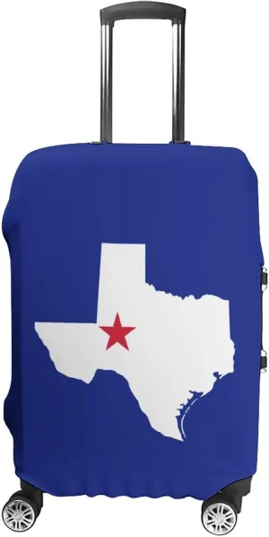 Texas Flag Map Fashion Luggage Cover Protector Washable Elastic Suitcase Cover Anti-Scratch Unisex Travel S