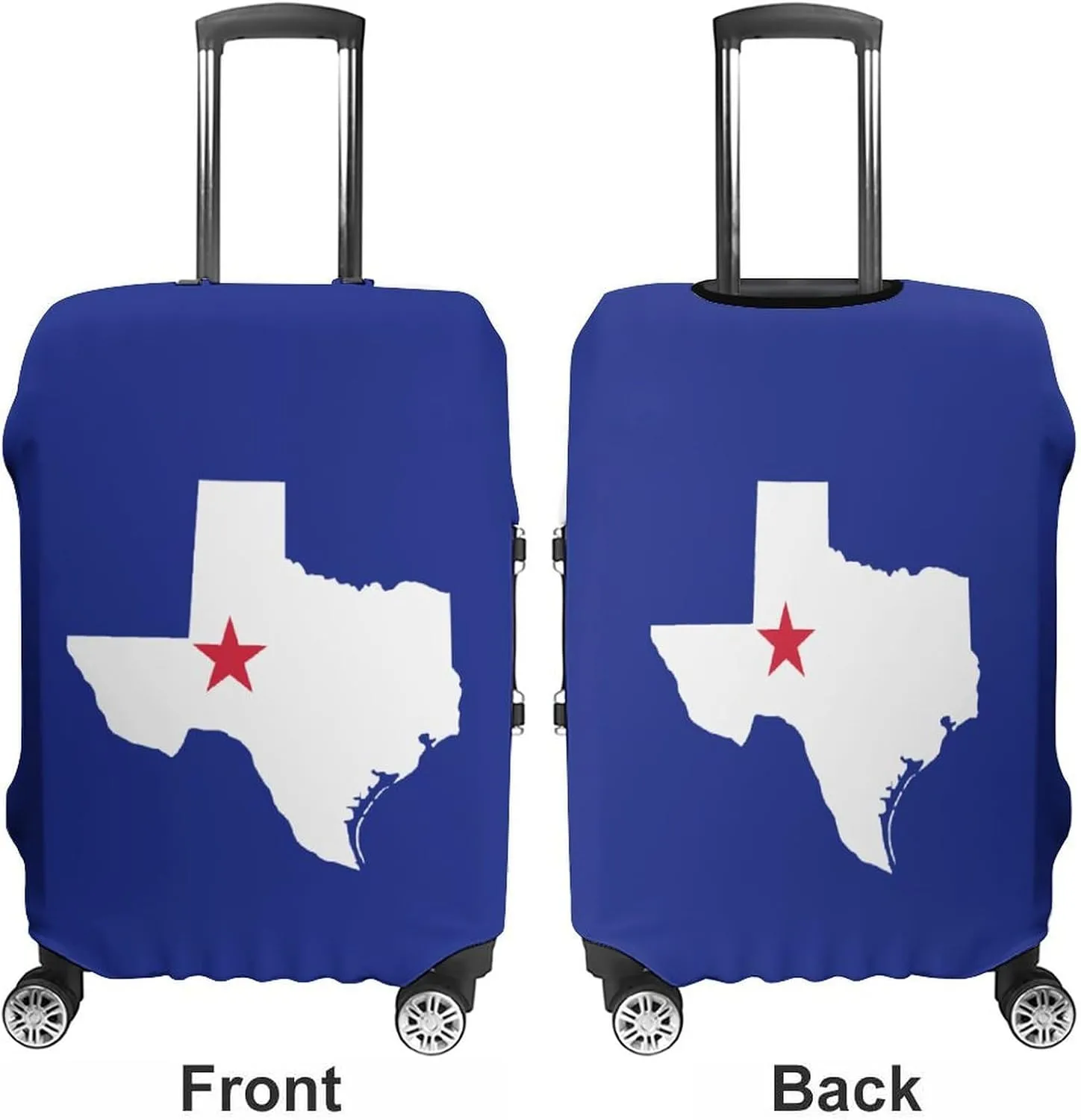Texas Flag Map Fashion Luggage Cover Protector Washable Elastic Suitcase Cover Anti-Scratch Unisex Travel S