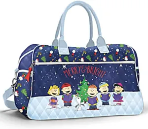 The Bradford Exchange PEANUTS "Merry & Bright" Christmas Quilted Duffle Bag (Multicolor)