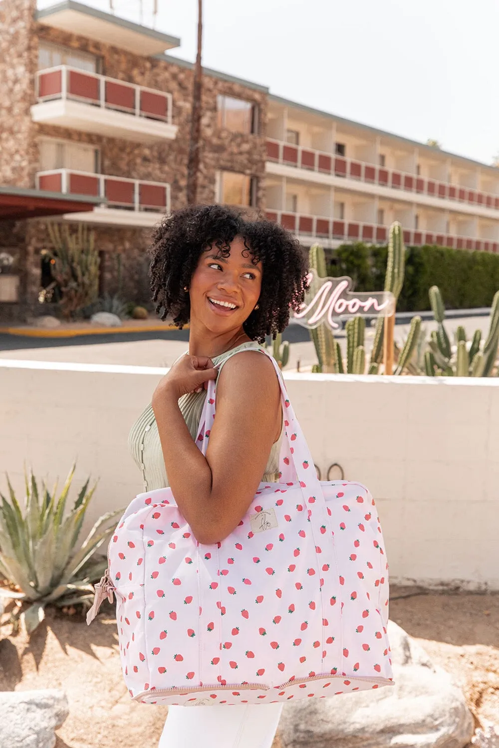 The Pack Up Duffle Mini Strawberry Print