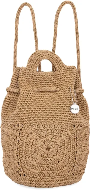 The Sak Dylan Backpack in Crochet, Dual Shoulder Straps, Bamboo Patch