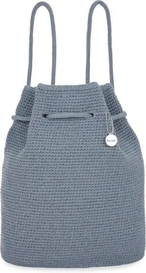 The Sak Large Dylan Backpack in Crochet, Adjustable Backstrap, Maritime