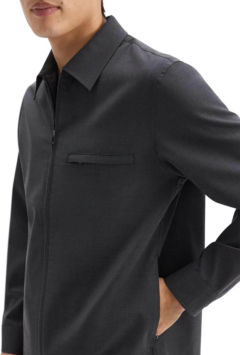 Theory Men's Overshirt Travel Jacket in Motion Wool