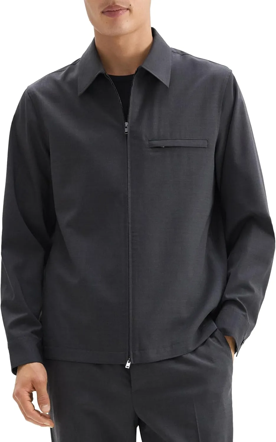 Theory Men's Overshirt Travel Jacket in Motion Wool