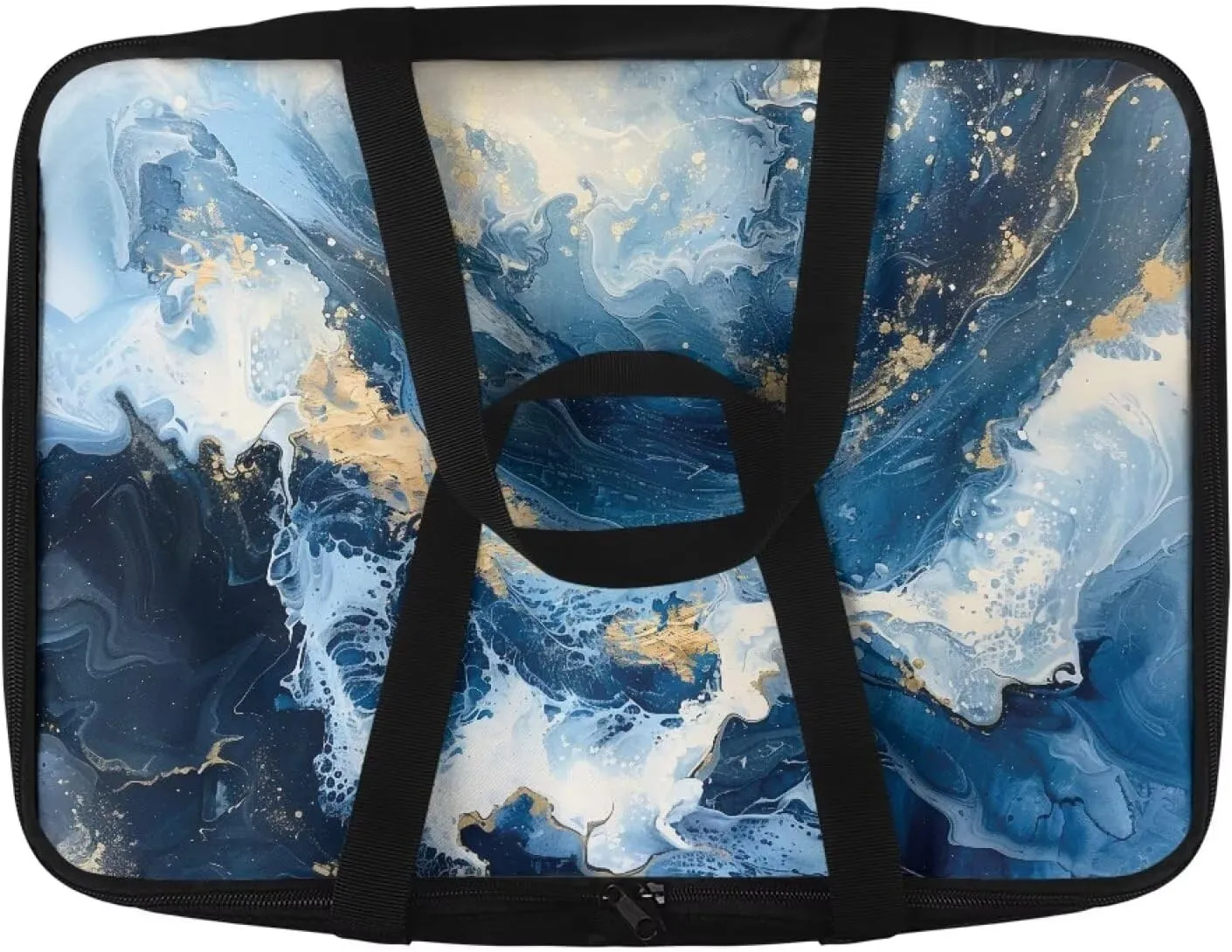 Thermal Casserole Carrier for Hot or Cold Food Portable Baking Dish Holder Easy to Clean Lunch Bag for Cookout Potluck Travel Party, Fits 9" x 13" Baking Dish, Blue Golden Marble