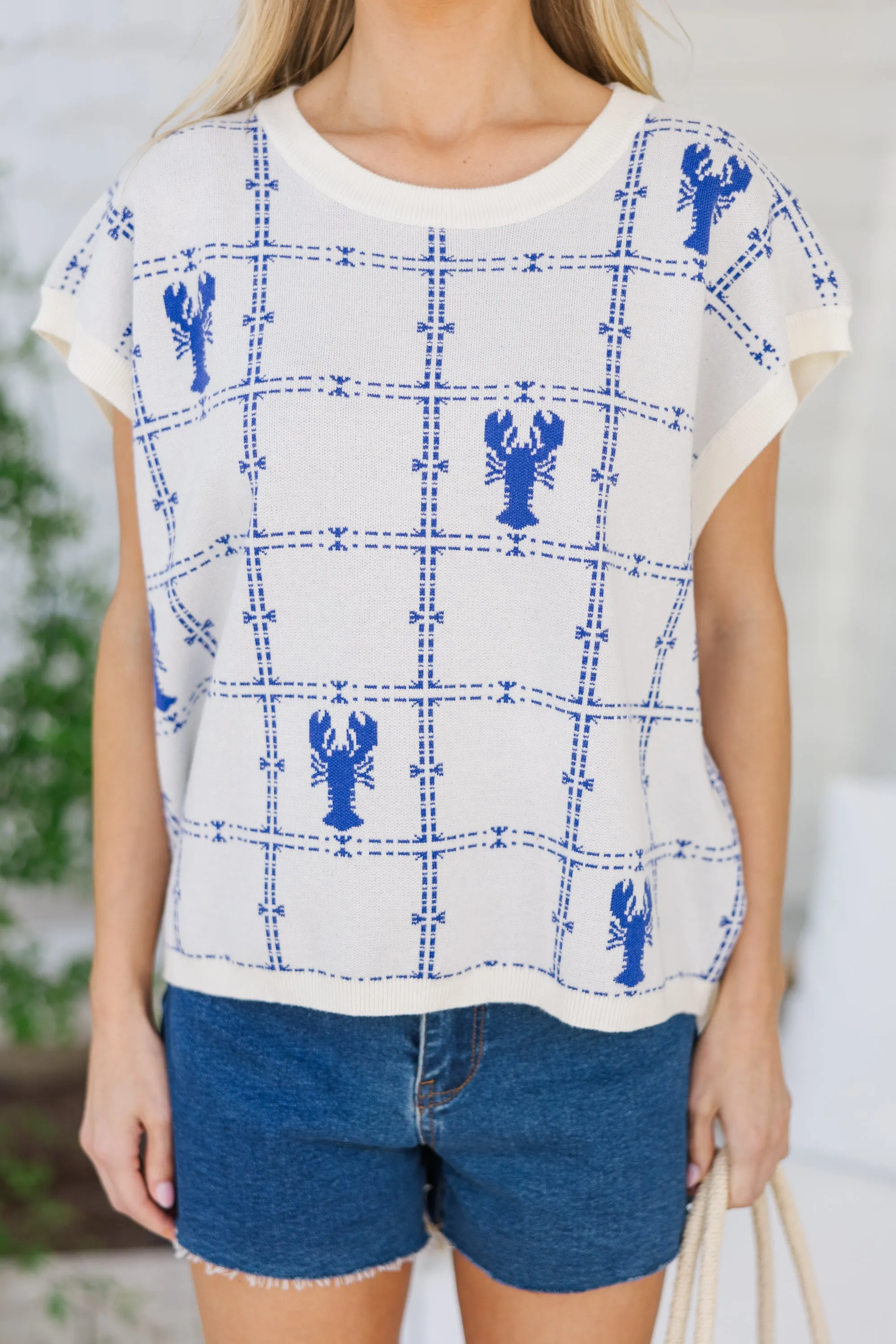 Thinking Of You Lobster Checkered Sweater