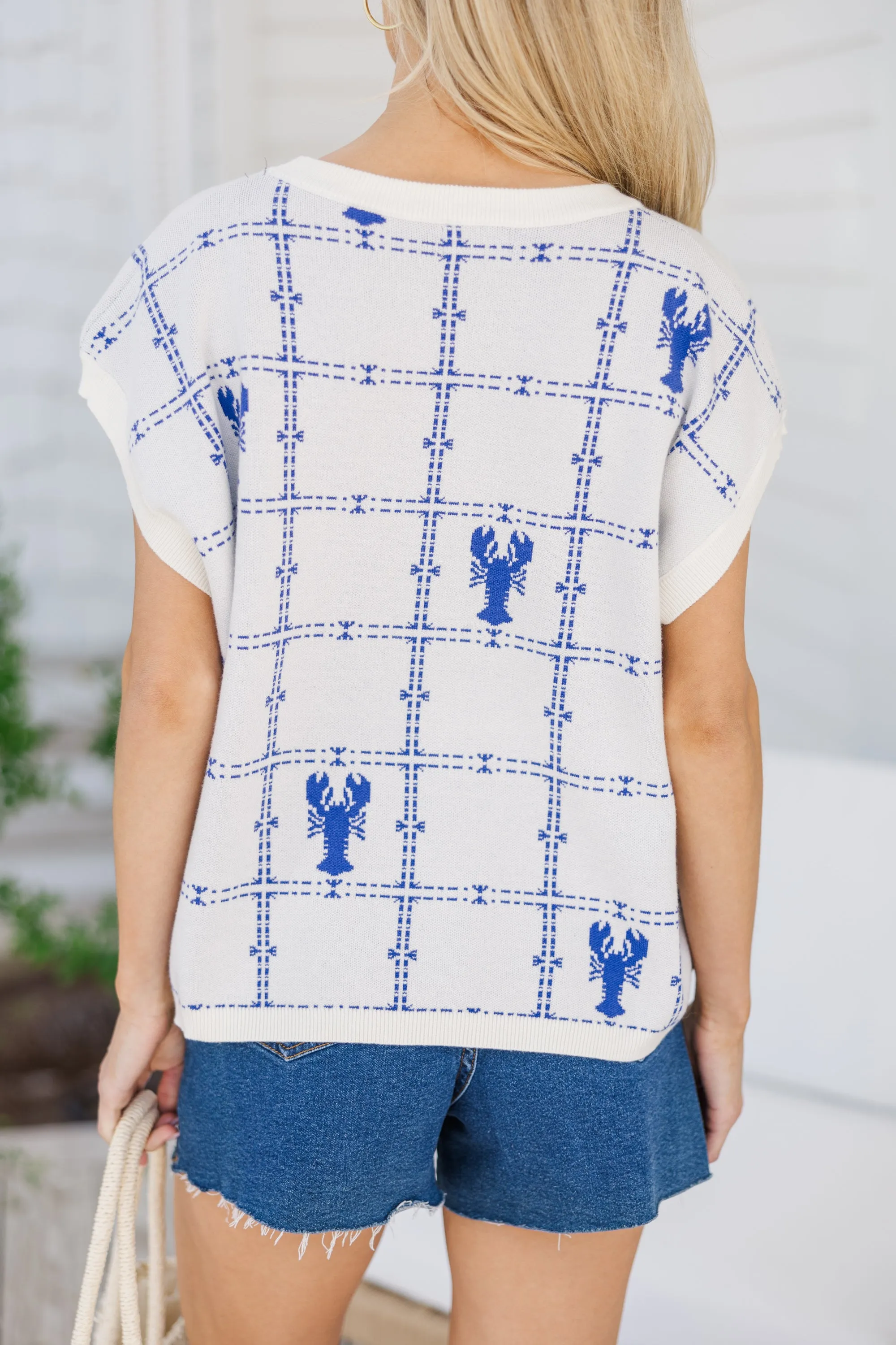 Thinking Of You Lobster Checkered Sweater