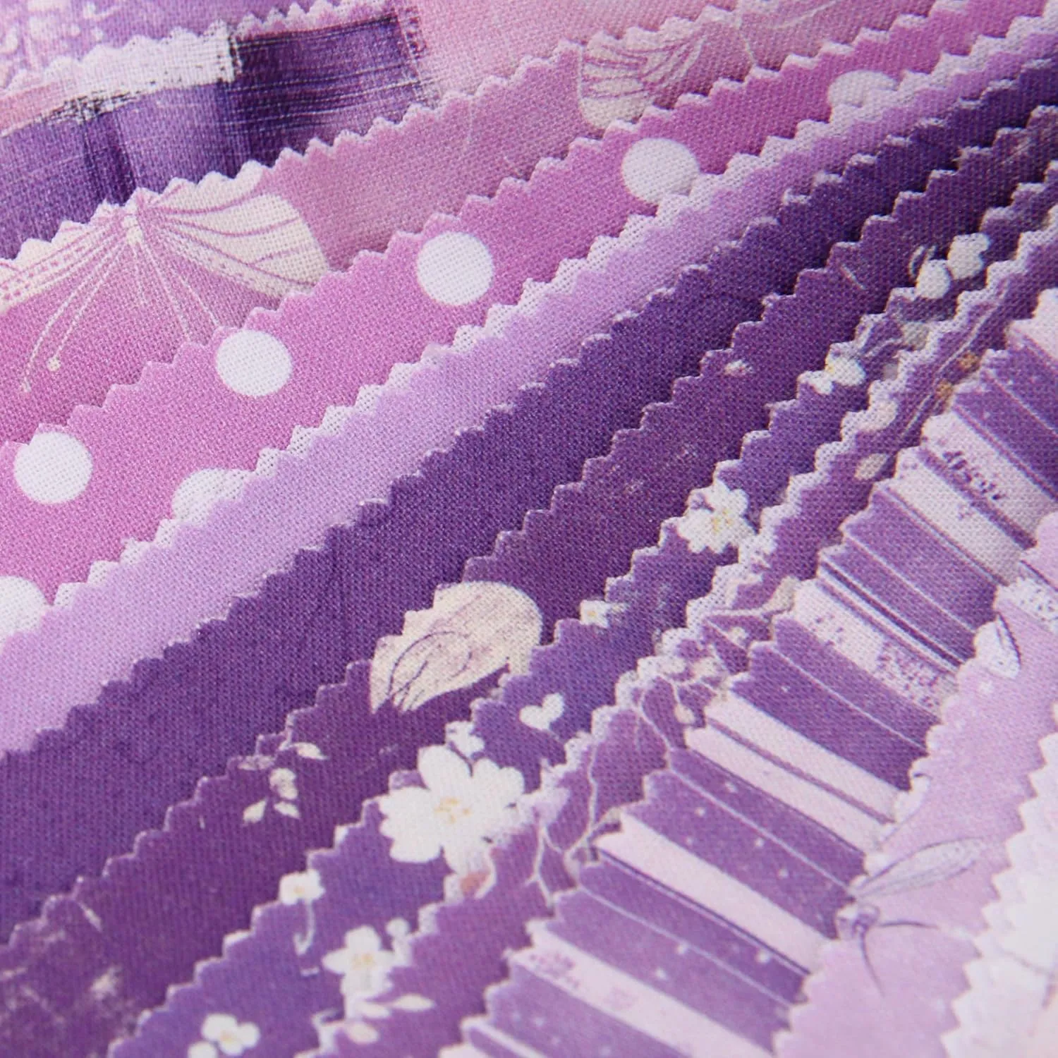 ThreadArt Exclusive Prints Jelly Roll Fabric Strips for Quilting, Crafting, and Sewing, 40 Precut Fabric Strips in Purple Prints, Premium Cotton for Quilts, Crafts, Rugs, Blankets, Clothing and More