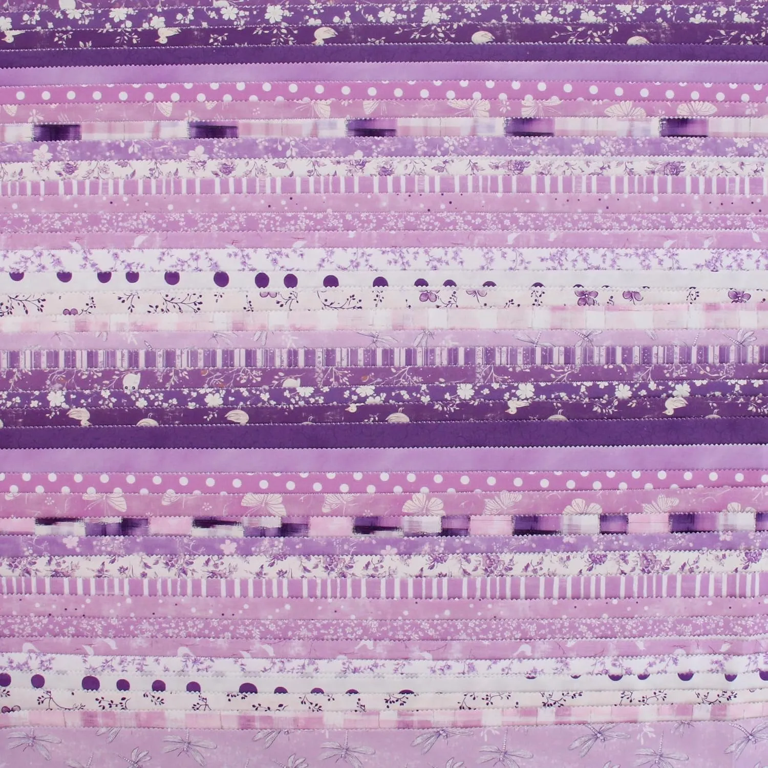 ThreadArt Exclusive Prints Jelly Roll Fabric Strips for Quilting, Crafting, and Sewing, 40 Precut Fabric Strips in Purple Prints, Premium Cotton for Quilts, Crafts, Rugs, Blankets, Clothing and More