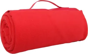 Threadart Portable Sports Stadium Blanket with Carrying Strap | Packable for Travel | Soft Fleece Fabric | 58in x 48in - Red - 5 Colors Available