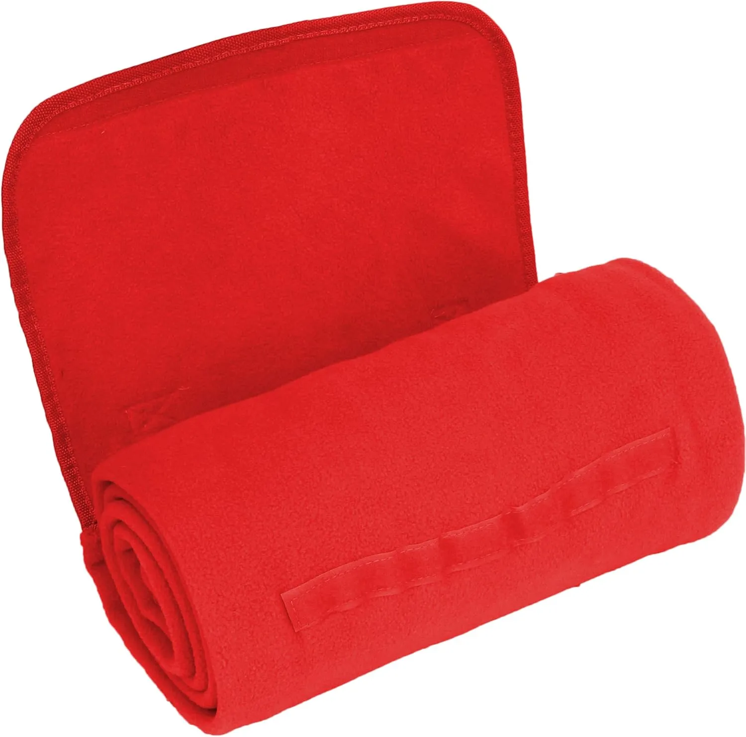 Threadart Portable Sports Stadium Blanket with Carrying Strap | Packable for Travel | Soft Fleece Fabric | 58in x 48in - Red - 5 Colors Available
