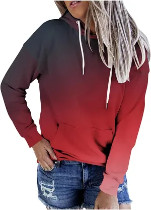 Tie Dye Print Hoodie For Women Fall Fashion y2k Clothes Long Sleeve Drawstring Pullover Tops Loose Casual Sweatshirt
