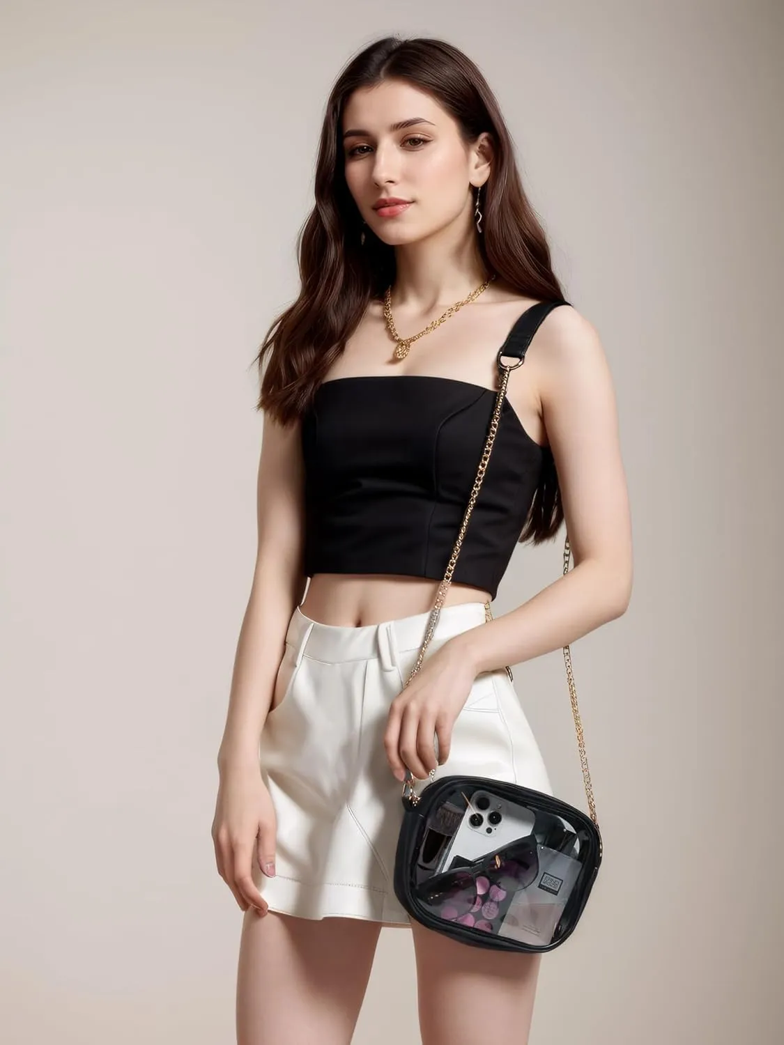 TOBVZOO Clear Bag Stadium Approved, Crossbody Transparent Bag for Concerts Sports Events, Purses for Men & Women
