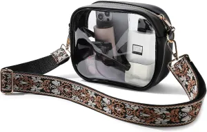 TOBVZOO Clear Bag Stadium Approved, Crossbody Transparent Bag for Concerts Sports Events, Purses for Men & Women