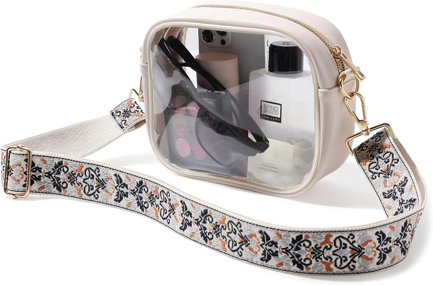 TOBVZOO Clear Bag Stadium Approved, Crossbody Transparent Bag for Concerts Sports Events, Purses for Men & Women