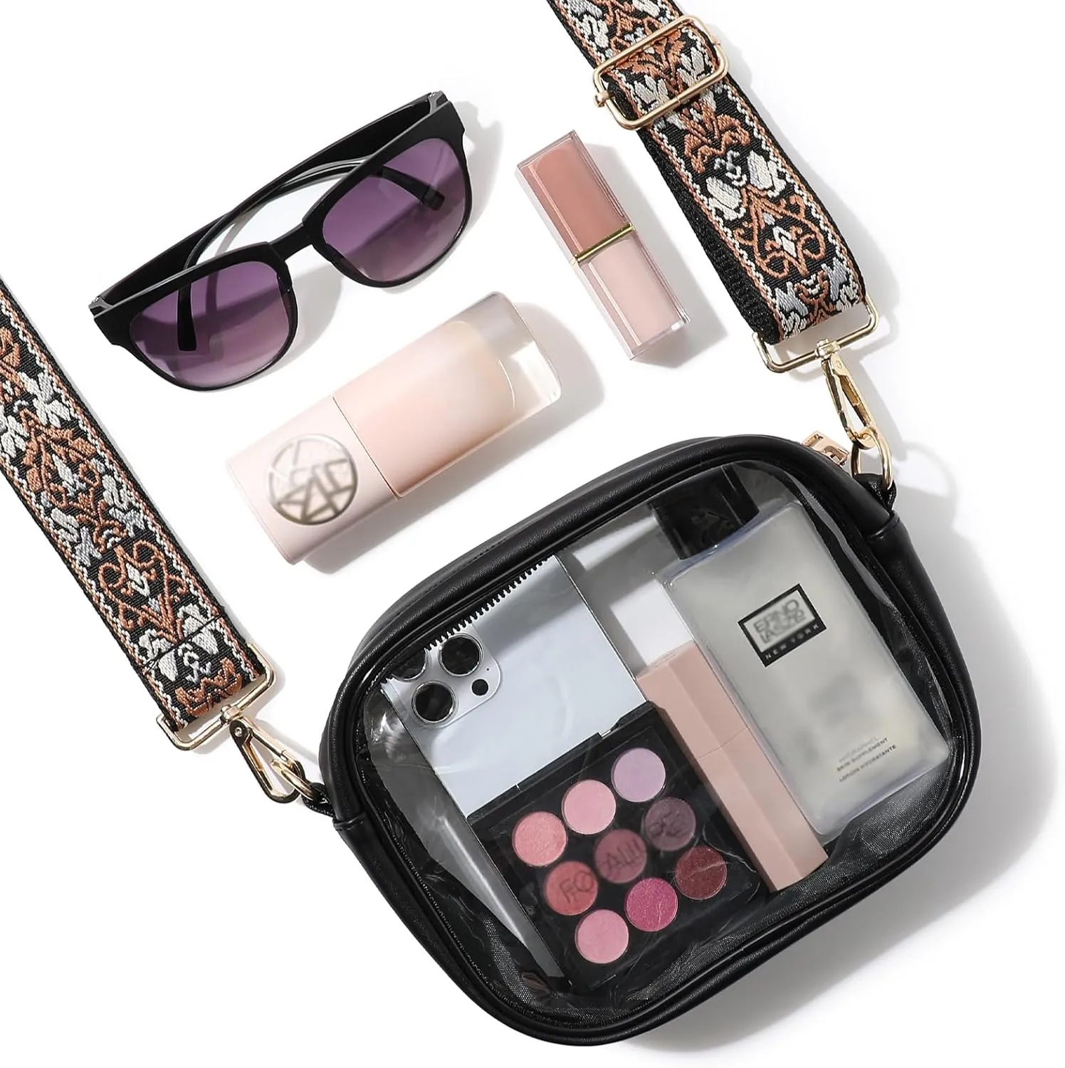 TOBVZOO Clear Bag Stadium Approved, Crossbody Transparent Bag for Concerts Sports Events, Purses for Men & Women