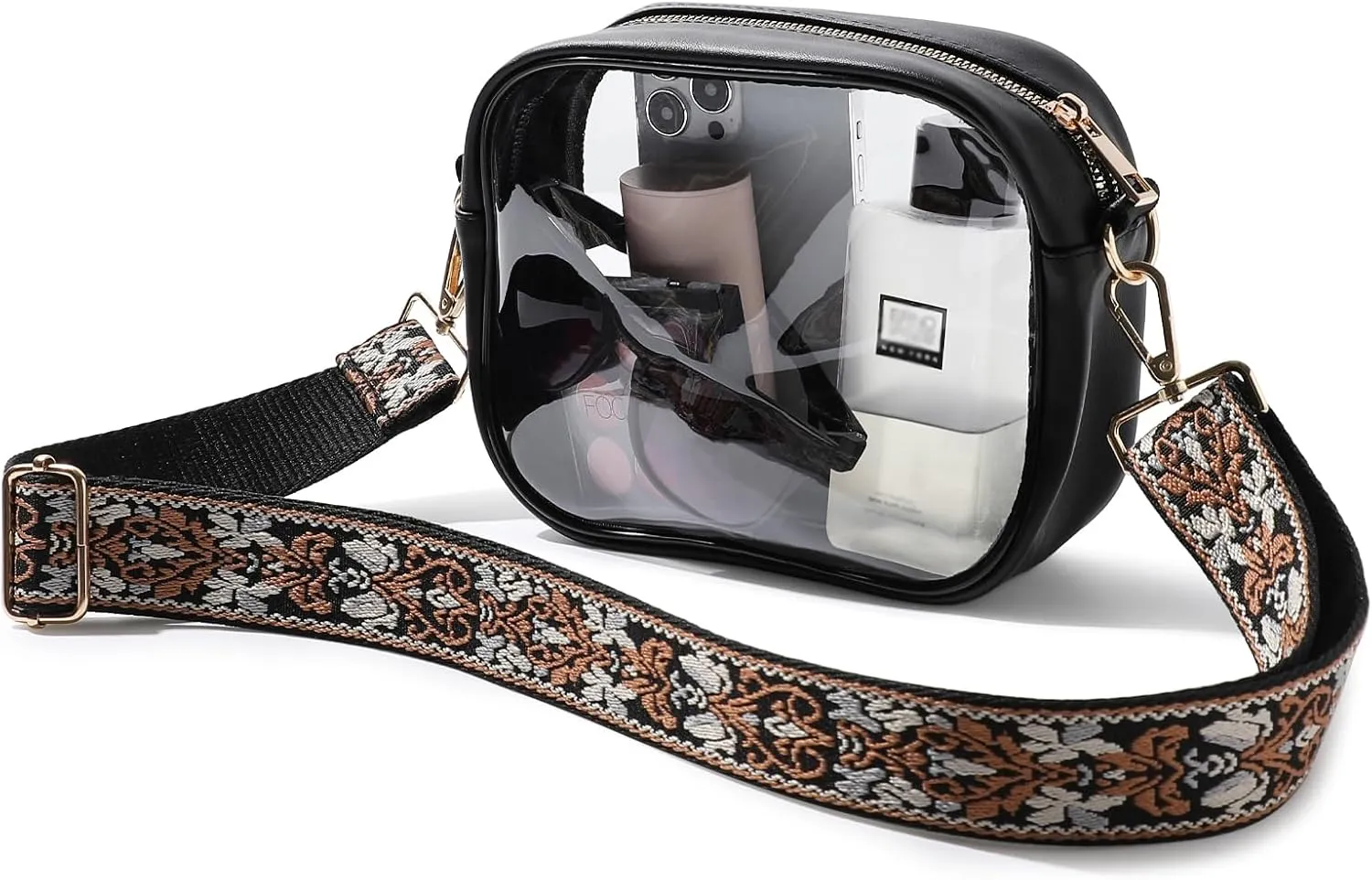 TOBVZOO Clear Bag Stadium Approved, Crossbody Transparent Bag for Concerts Sports Events, Purses for Men & Women