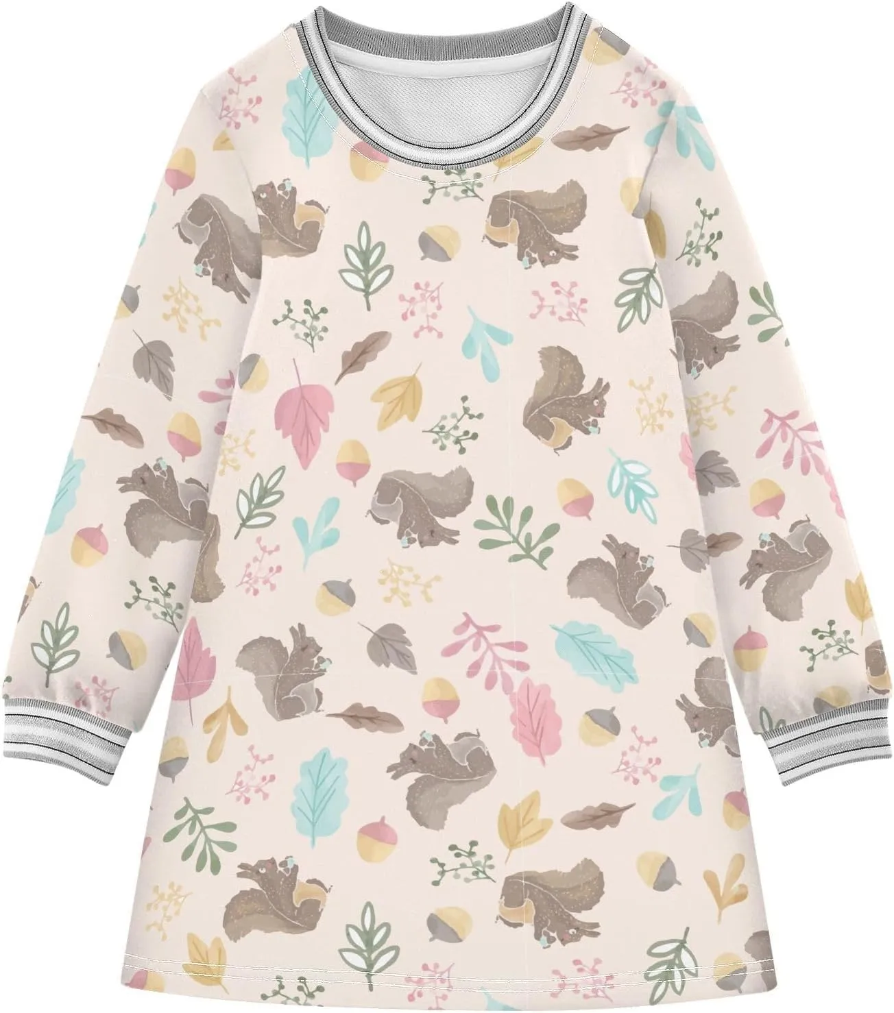 Toddler Girl Long Sleeve Dress Casual Dresses Kids Fall Winter Clothe 2-8 Years