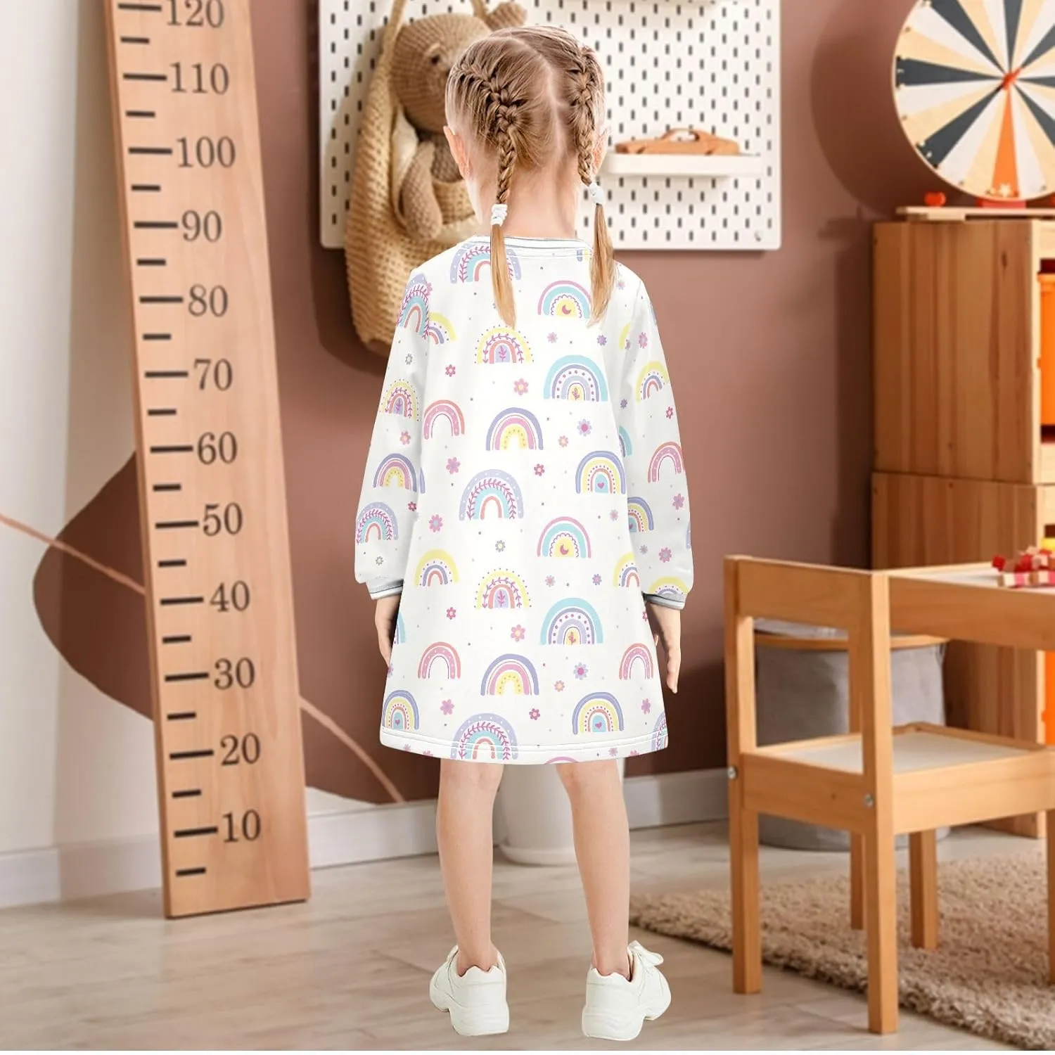 Toddler Girl Long Sleeve Dress Casual Dresses Kids Fall Winter Clothe 2-8 Years