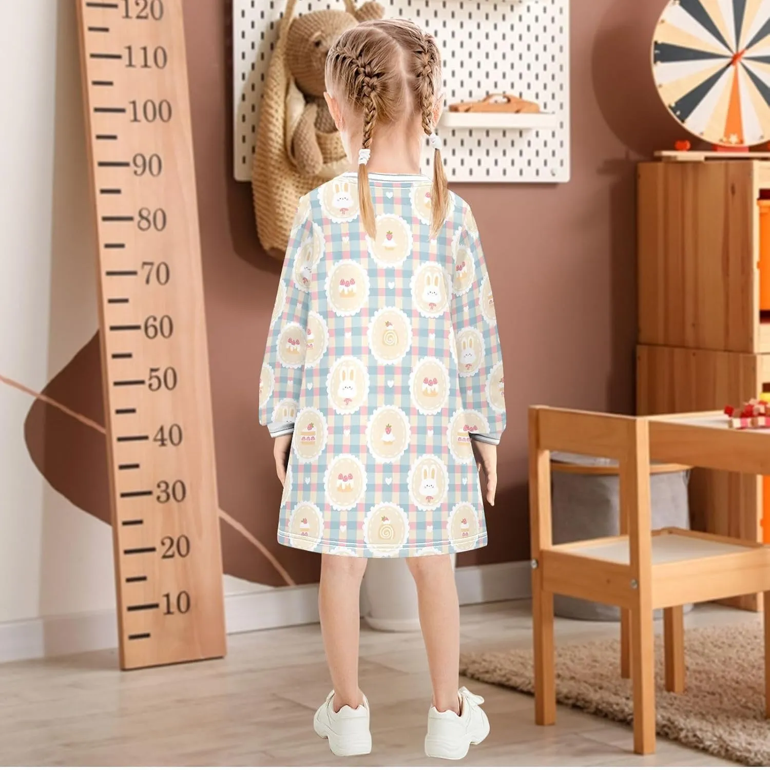 Toddler Girl Long Sleeve Dress Casual Dresses Kids Fall Winter Clothe 2-8 Years