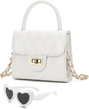 Toddler Purse Little Girl Purse Childrens Purses Little Girls Handbag (White)