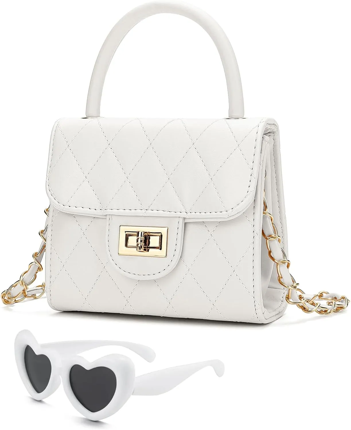 Toddler Purse Little Girl Purse Childrens Purses Little Girls Handbag (White)