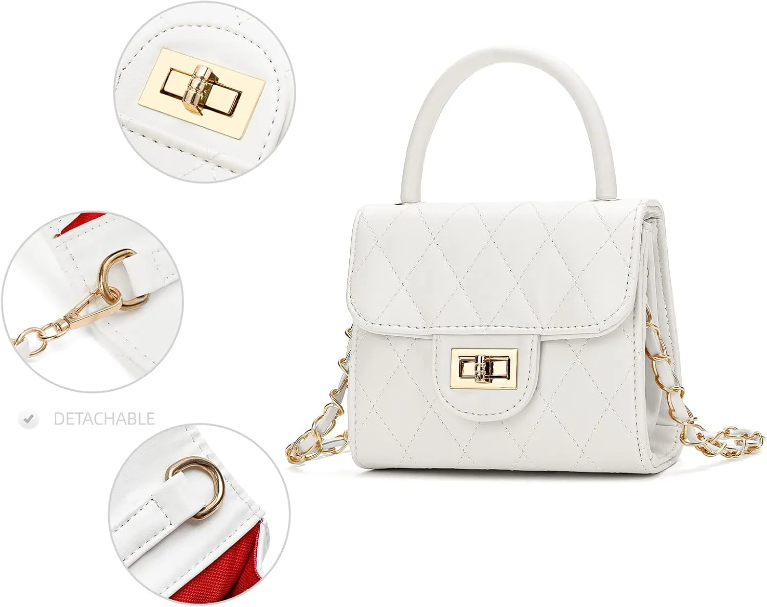 Toddler Purse Little Girl Purse Childrens Purses Little Girls Handbag (White)