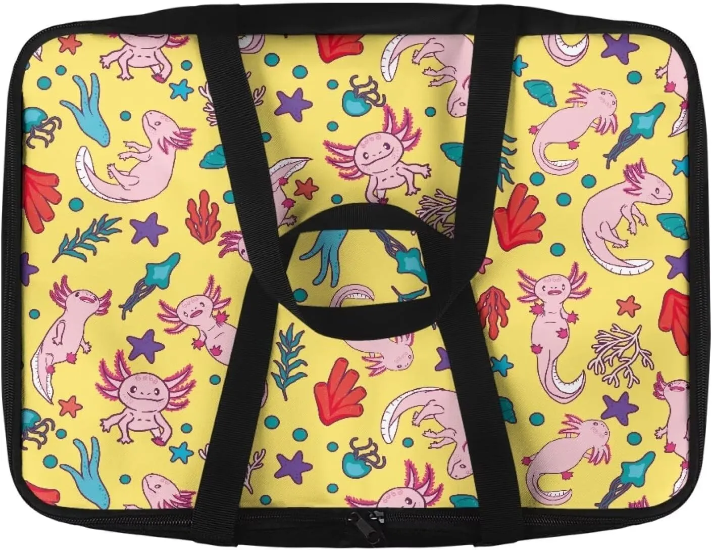TODIYADDU Axolotl Coral Casserole Carrier for Women Novelty Food Warmer Container with Carrying Strap Trendy Food Carrying Bag for Picnic Potluck Party Portable Lasagna Holder Lunch Bag Nice Gifts