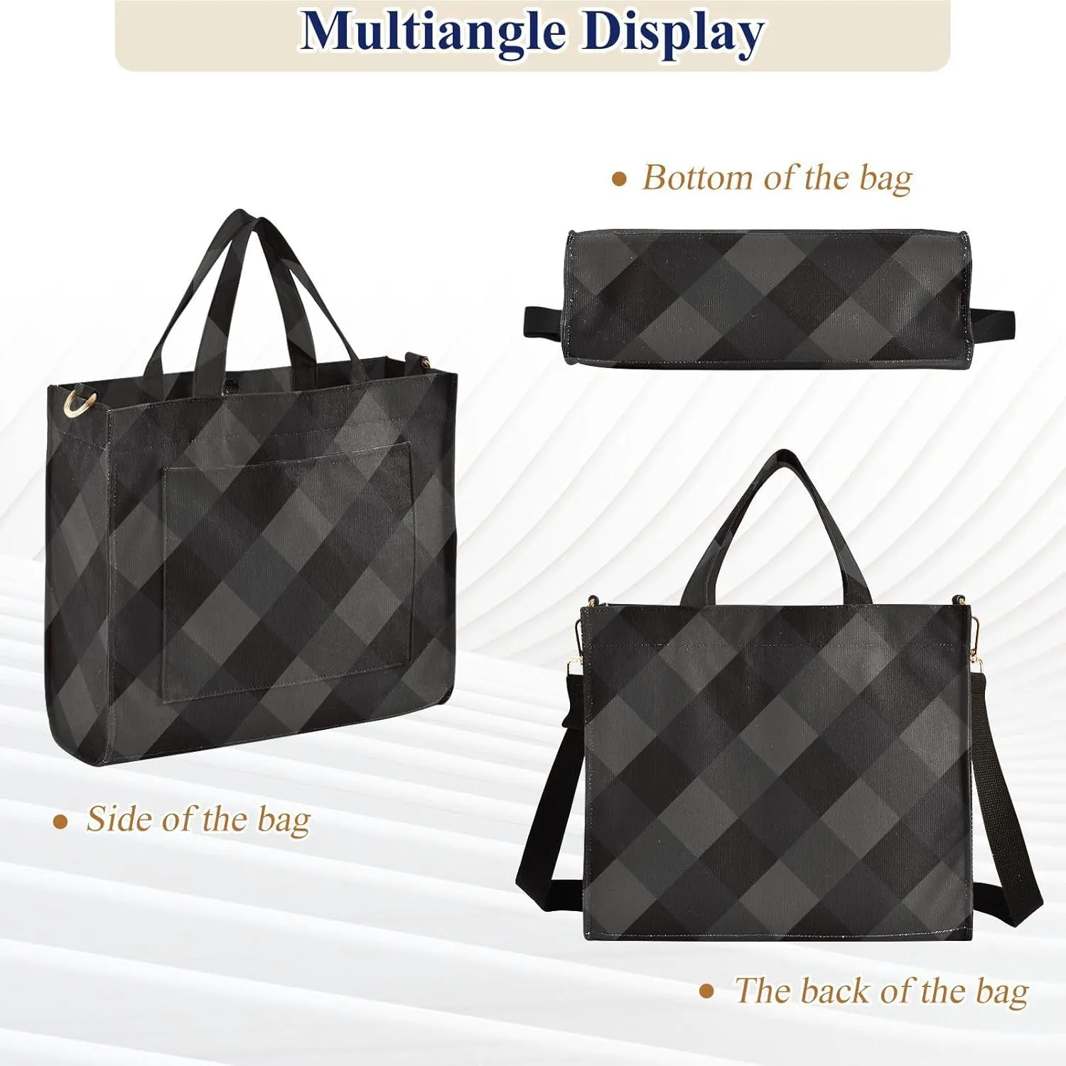 Tote Bag Aesthetic Tote Bag for Women Girl Corduroy Purse for Work Tote Handbag Crossbody Bag Checkered Plaid