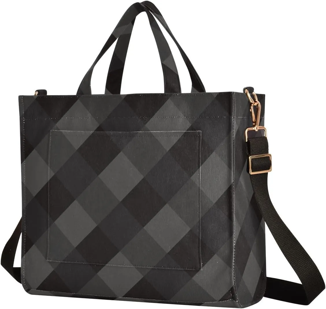 Tote Bag Aesthetic Tote Bag for Women Girl Corduroy Purse for Work Tote Handbag Crossbody Bag Checkered Plaid