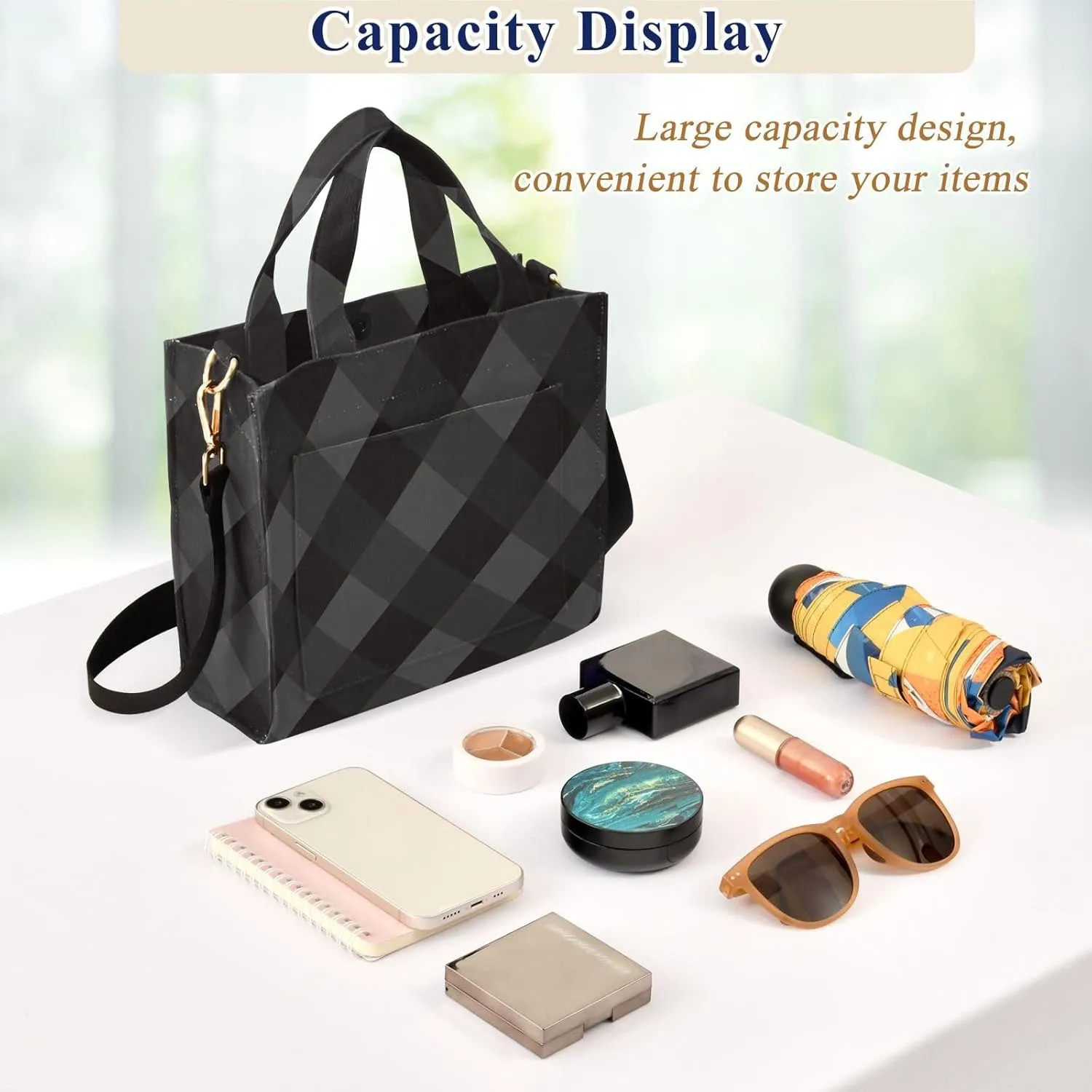 Tote Bag Aesthetic Tote Bag for Women Girl Corduroy Purse for Work Tote Handbag Crossbody Bag Checkered Plaid