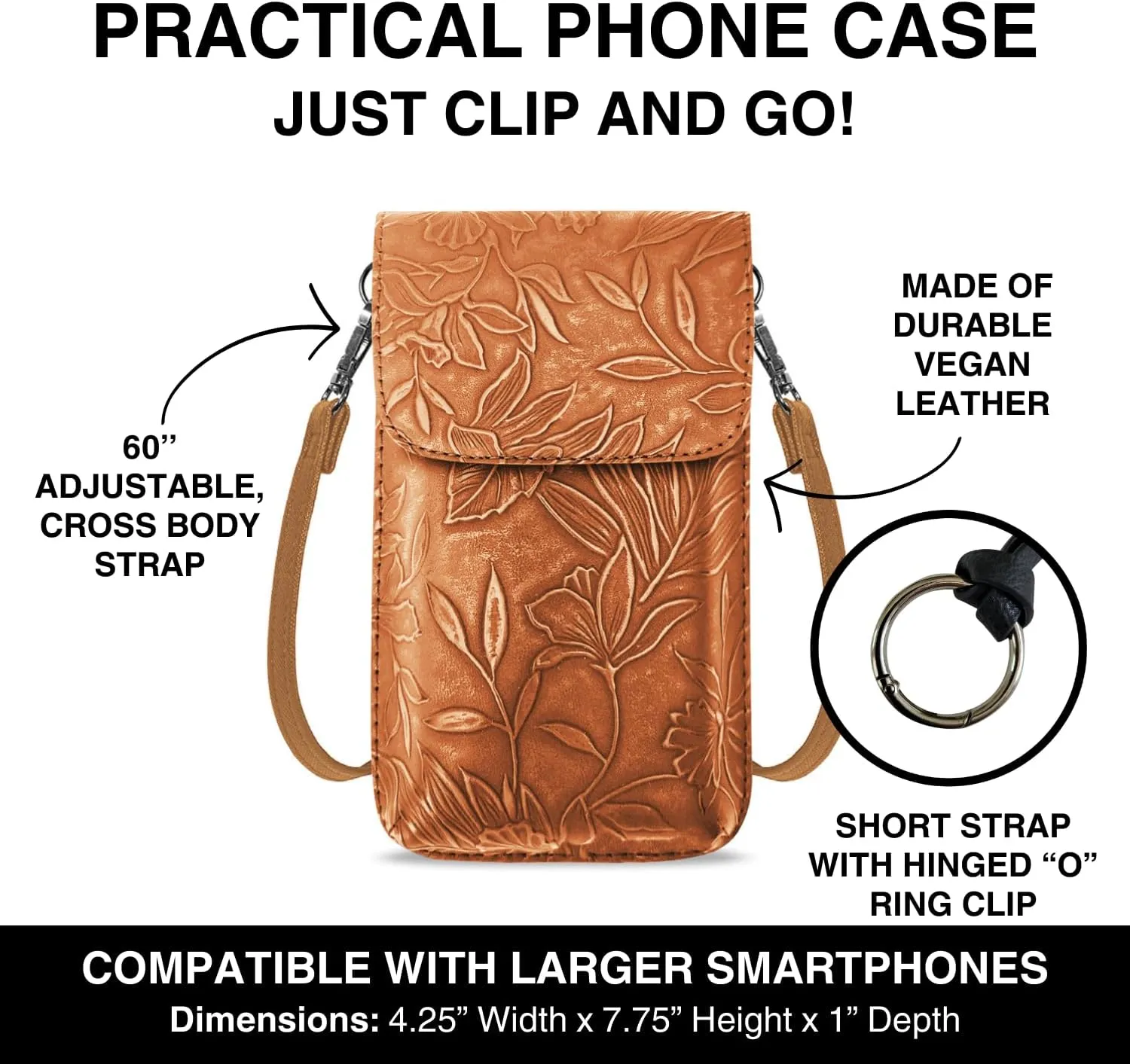 Tote Bag for Women & Phone Holder Combo - Touch Screen Women’s Crossbody Bag - Phone Bag (Techy Tote)