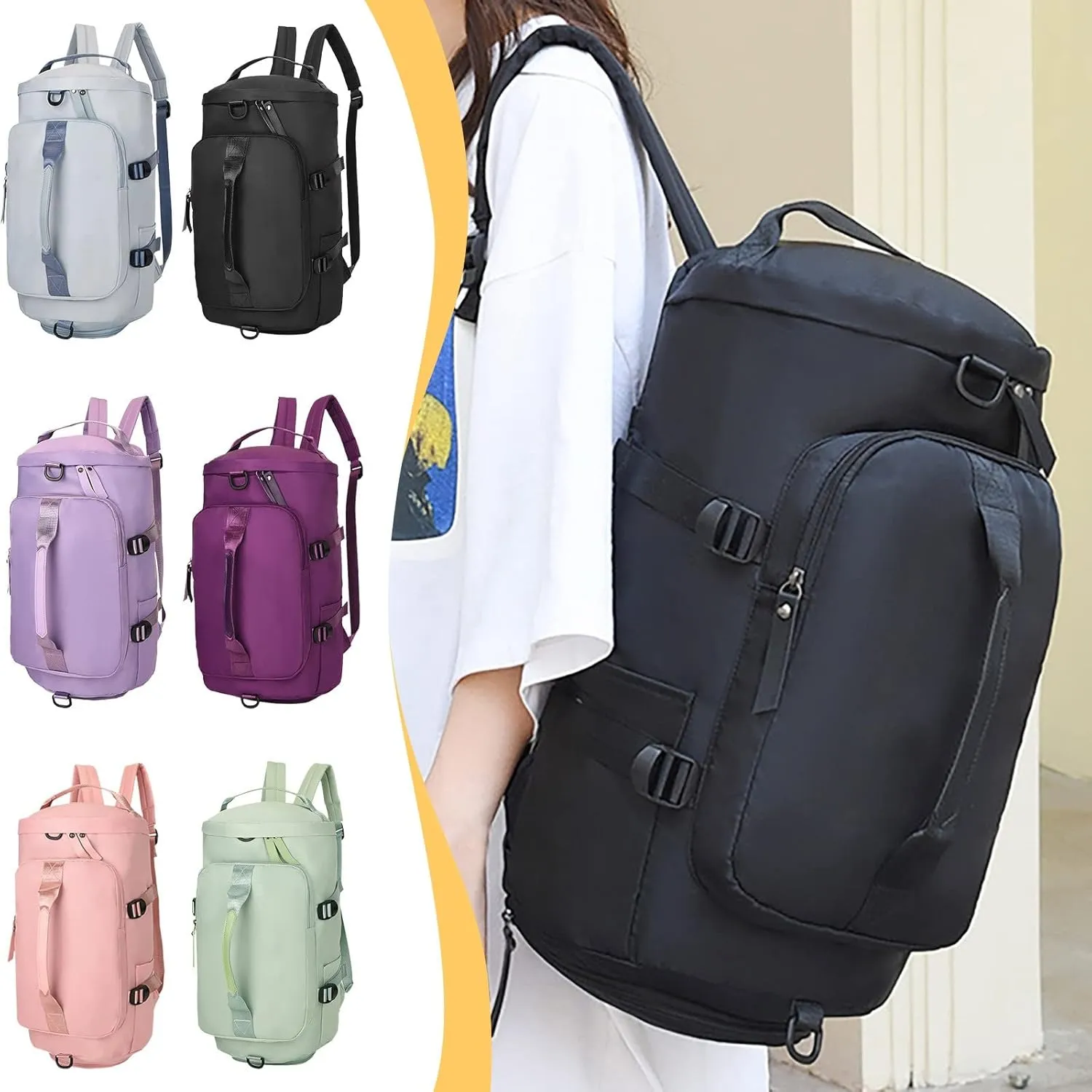 Tote Bag For Women Light Foldable Unisex Sport Backpack Handbags Day pack Weekend Travel Fitness Duffle Bag Overnight Bags T