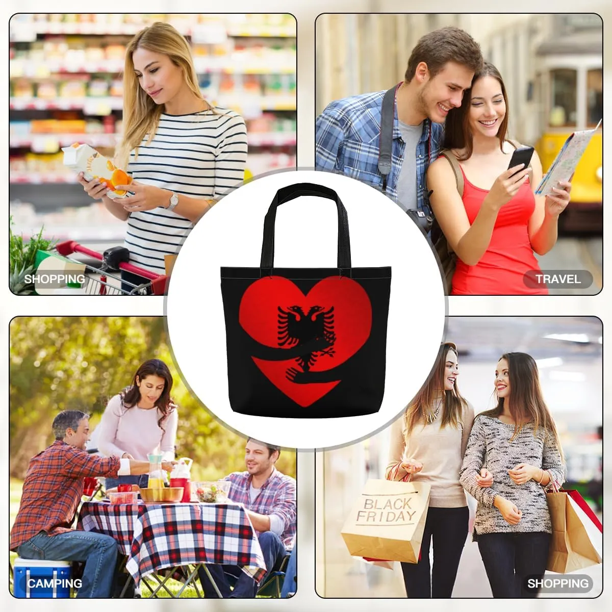 Tote Bag for Women Men Large Reusable Beach Shoulder Bags With Zipper for Gym Shopping Travel Gifts Yoga